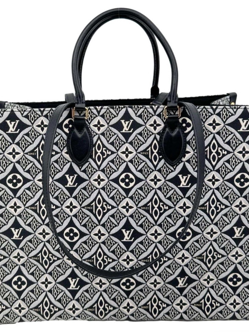 Onthego GM Since 1854 Jacquard Shoulder Bag Black Louis Vuitton Black & White Mo